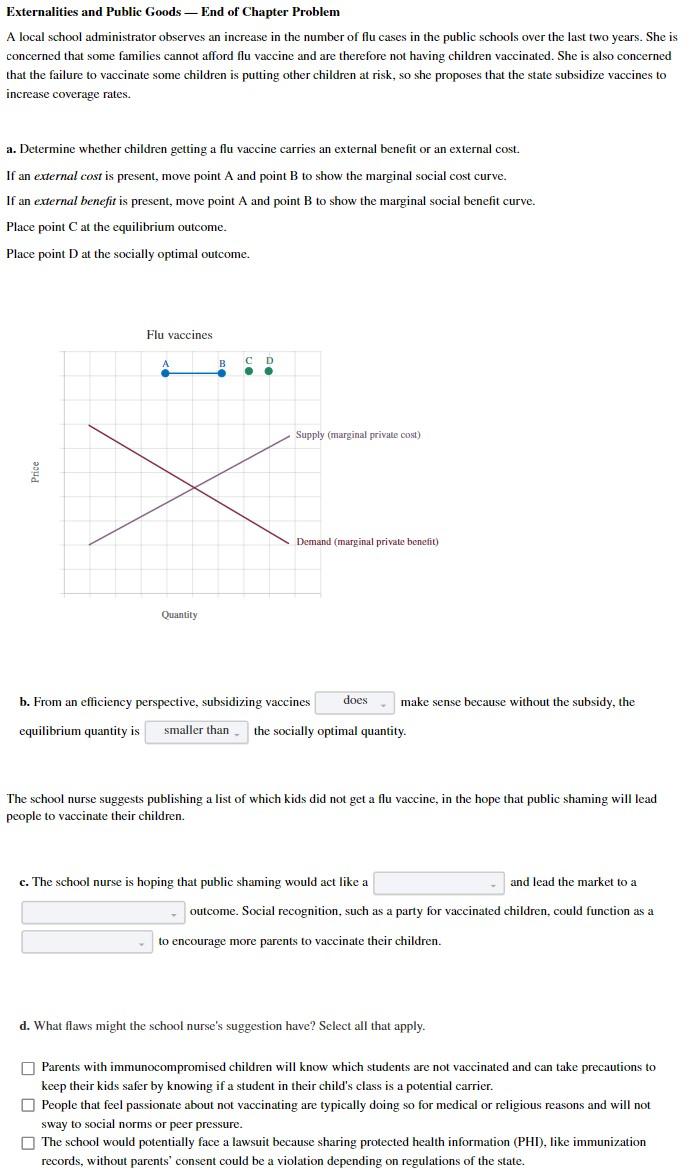 Solved Externalities and Public Goods - End of Chapter | Chegg.com