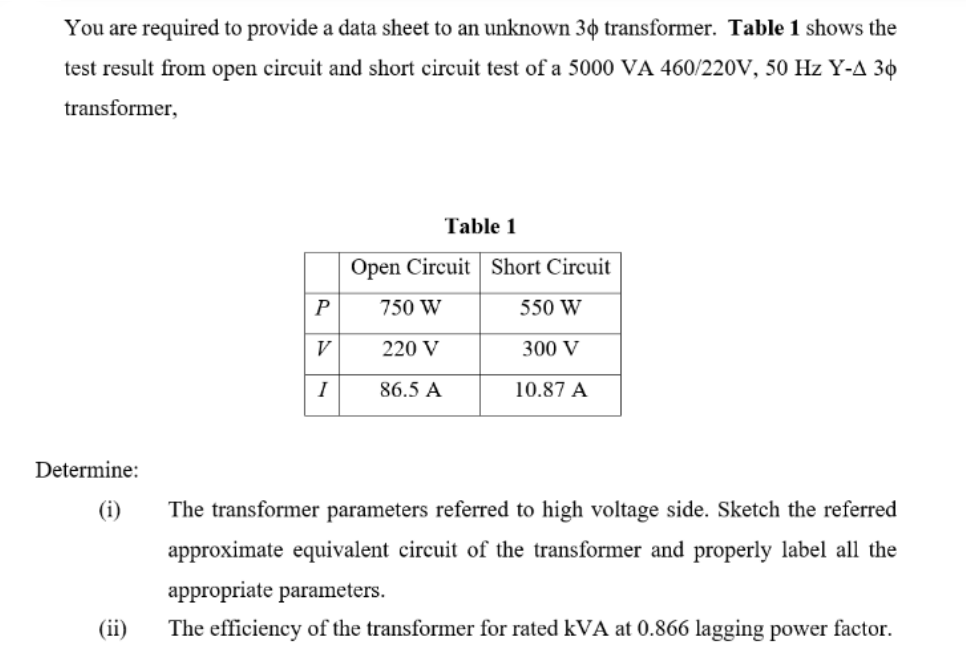 Solved You are required to provide a data sheet to an | Chegg.com