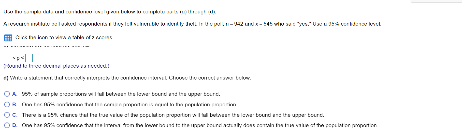 Solved Use the sample data and confidence level given below | Chegg.com