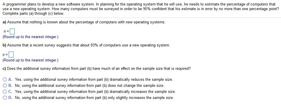 Solved A programmer plans to developa new software system. | Chegg.com