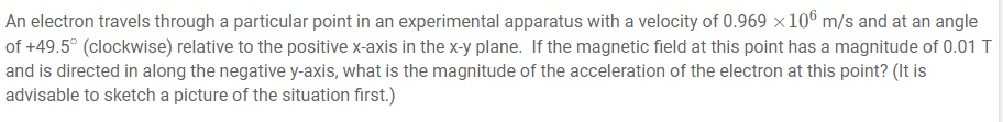 Solved An electron travels through a particular point in an | Chegg.com