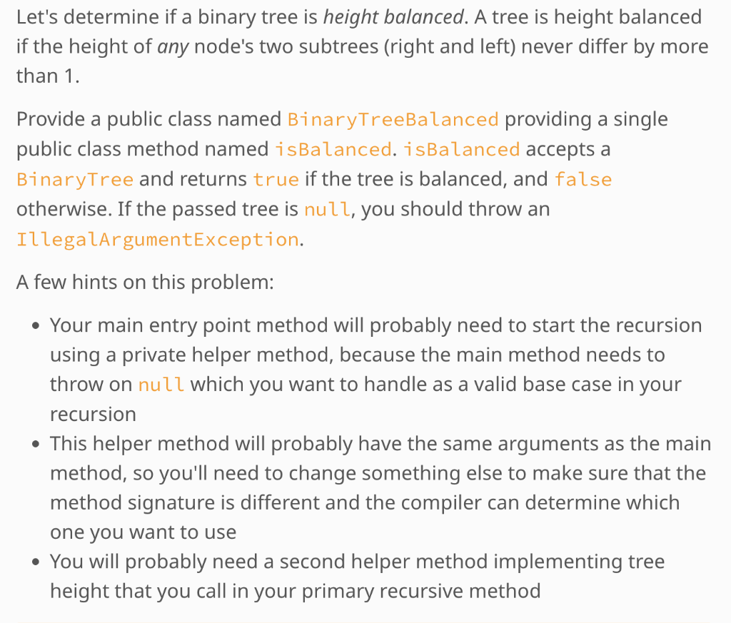 Solved Let's determine if a binary tree is height balanced. | Chegg.com