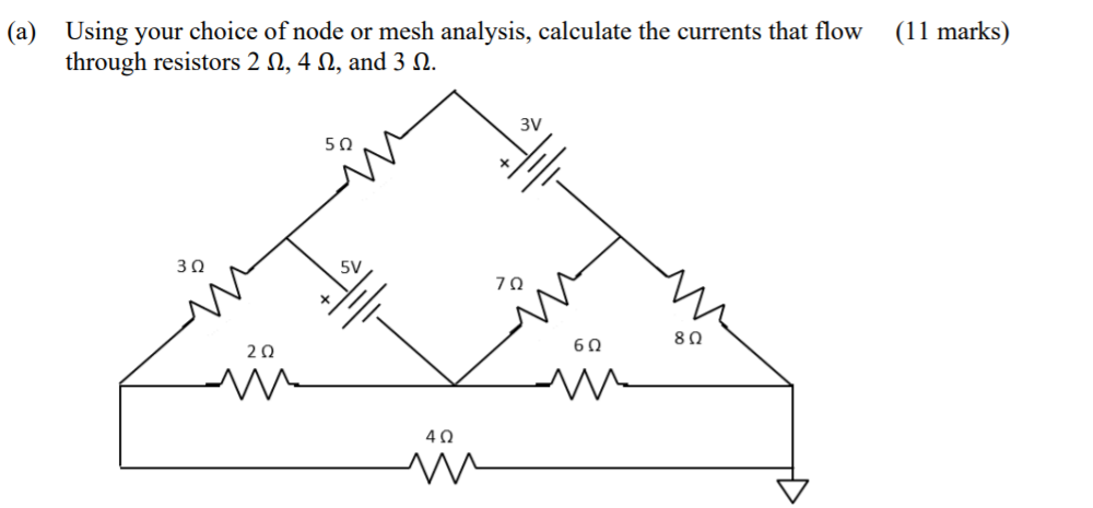 Solved (11 marks) (a) Using your choice of node or mesh | Chegg.com