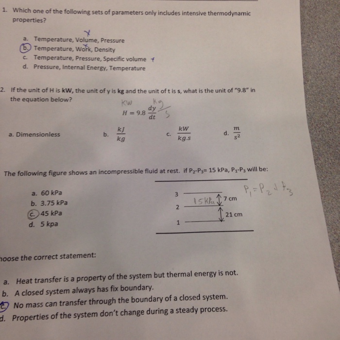 Intensive Thermodynamic Properties