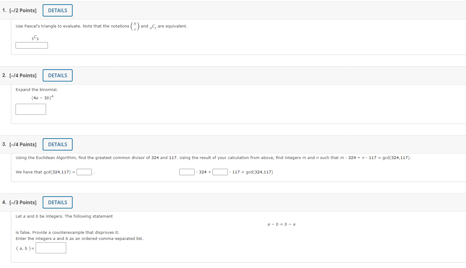 Solved Use Pascal's triangle to evaluate. Note that the | Chegg.com