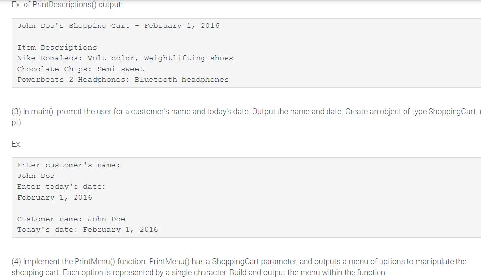Solved 10.14 LAB* Program Online shopping cart (Part 2)