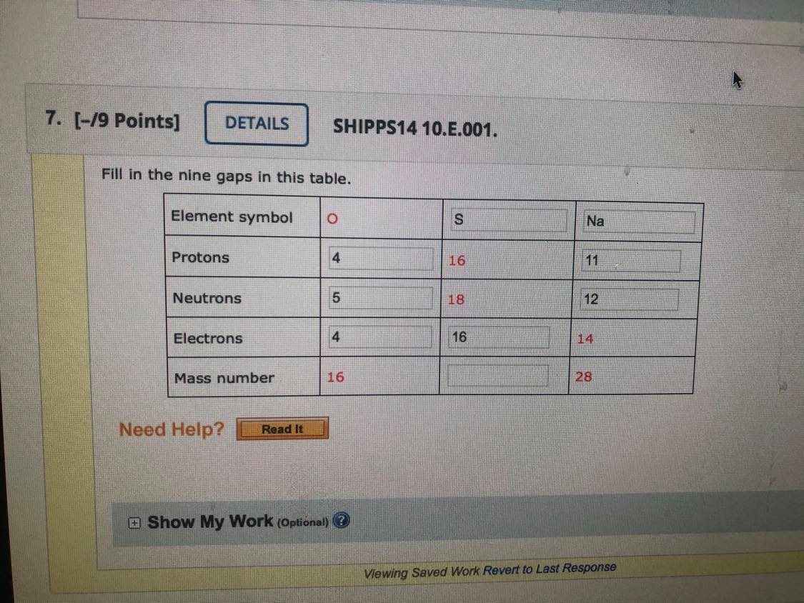 Solved 7. [19 Points] DETAILS SHIPPS14 10.E.001. Fill in