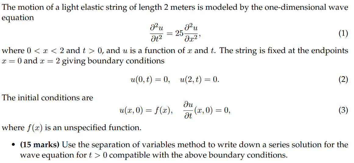 Solved The motion of a light elastic string of length 2 | Chegg.com