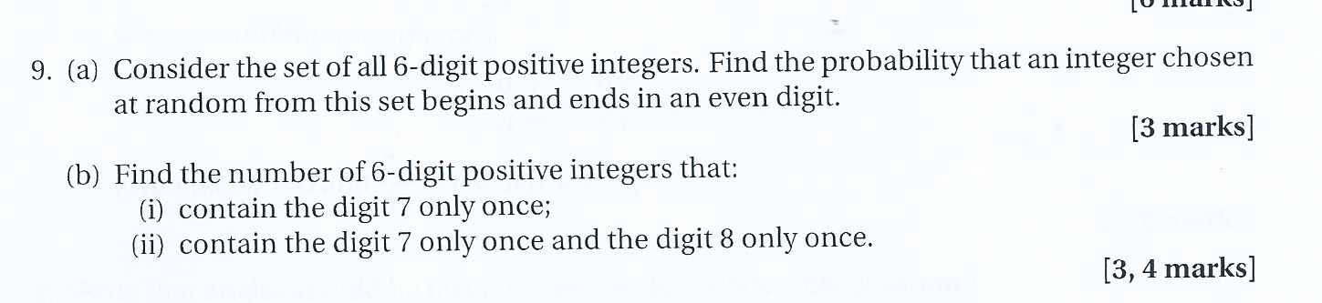 Solved 9. (a) Consider the set of all 6-digit positive | Chegg.com