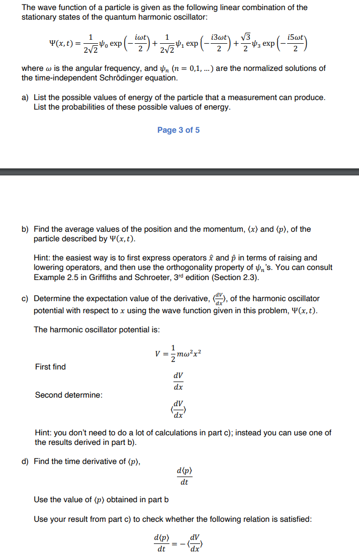 Solved The Wave Function Of A Particle Is Given As The | Chegg.com