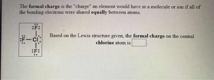 calculating formal charge of elements in a molecule