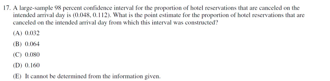 Solved 17. A large-sample 98 percent confidence interval for | Chegg.com