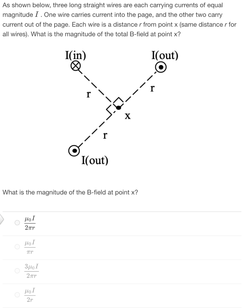 Solved As Shown Below, Three Long Straight Wires Are Each | Chegg.com