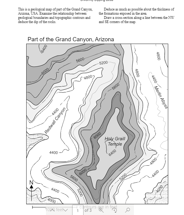 Solved This is a geological map of part of the Grand Canyon, | Chegg.com