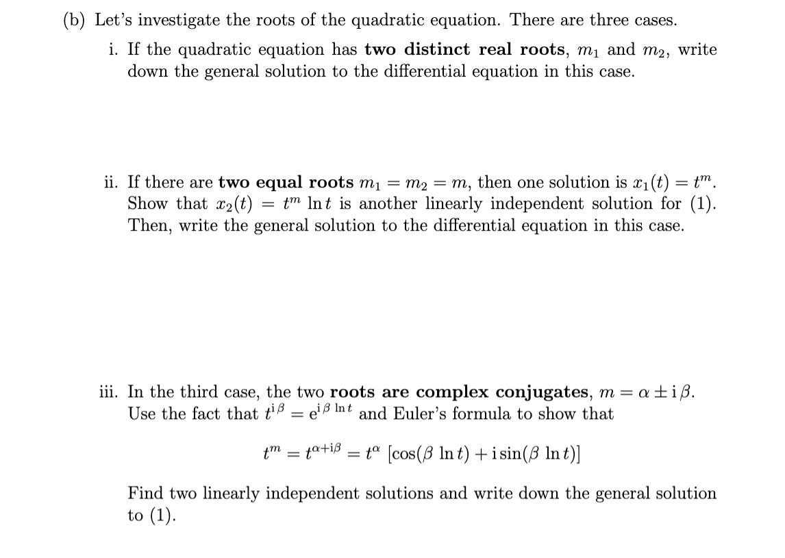 Solved Second Order Linear Differential Equations With Given 5059