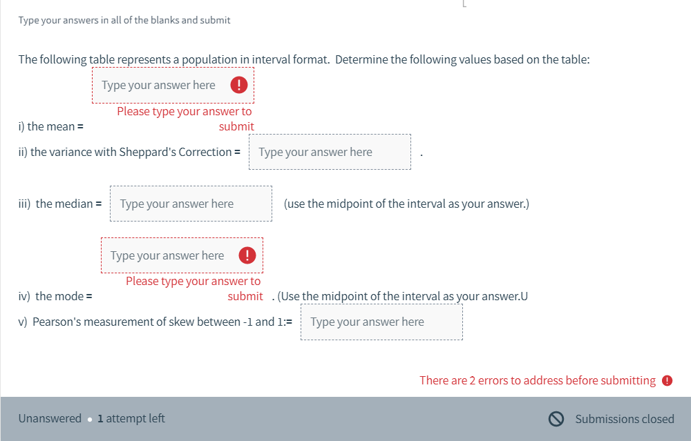 Type Your Answers In All Of The Blanks And Submit The Chegg Com