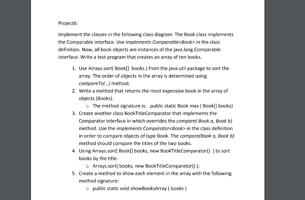 Solved Project6: Implement the classes in the following | Chegg.com