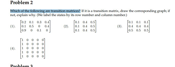 Problem 2 Which of the following are transition | Chegg.com