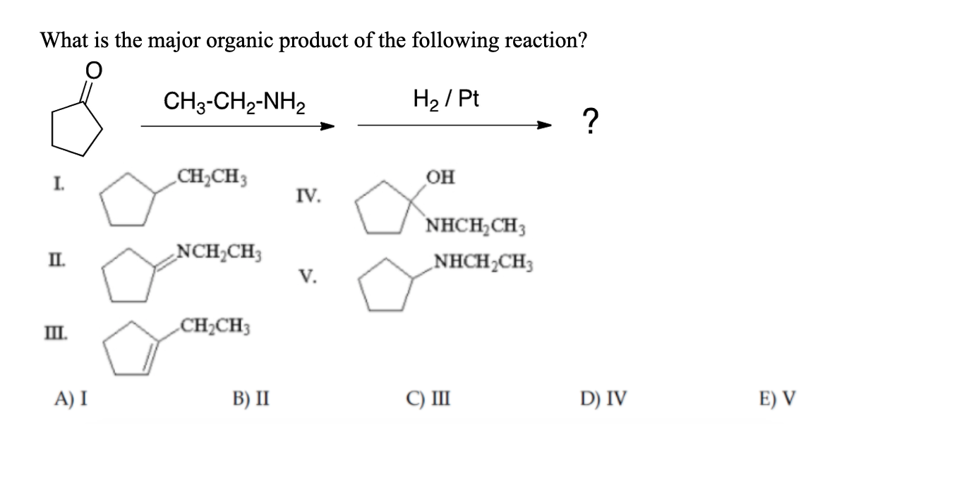 Solved What is the major organic product of the following | Chegg.com