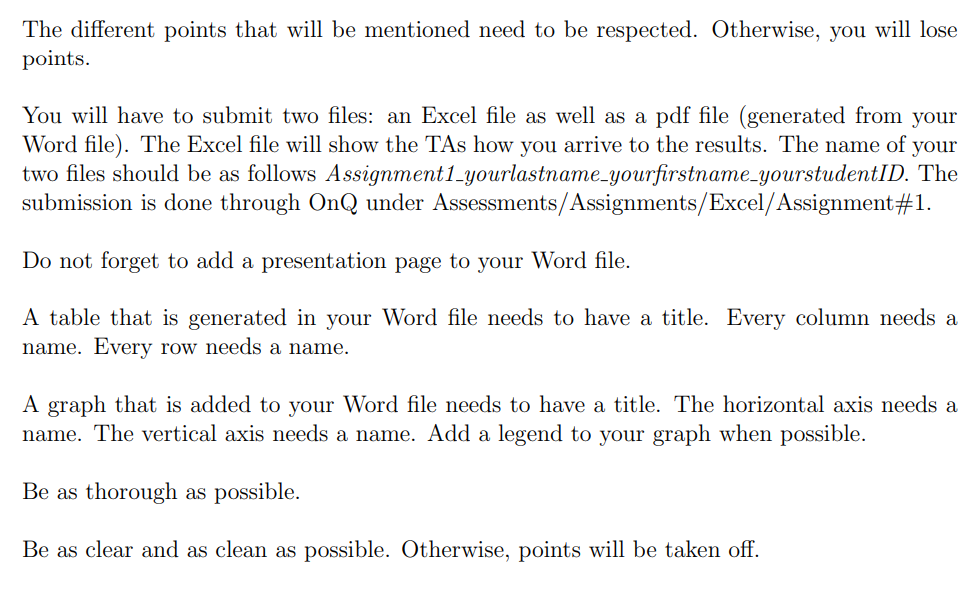 The different points that will be mentioned need to | Chegg.com