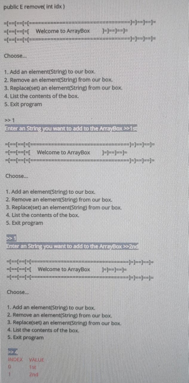 Solved Create a generic class called ArrayBox that uses an | Chegg.com