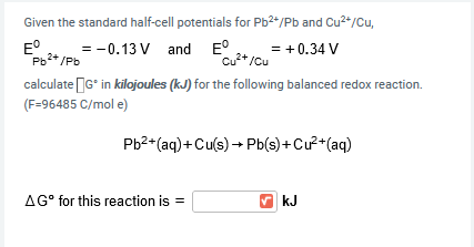 Solved Given The Standard Half Cell Potentials For Pb2 P Chegg Com