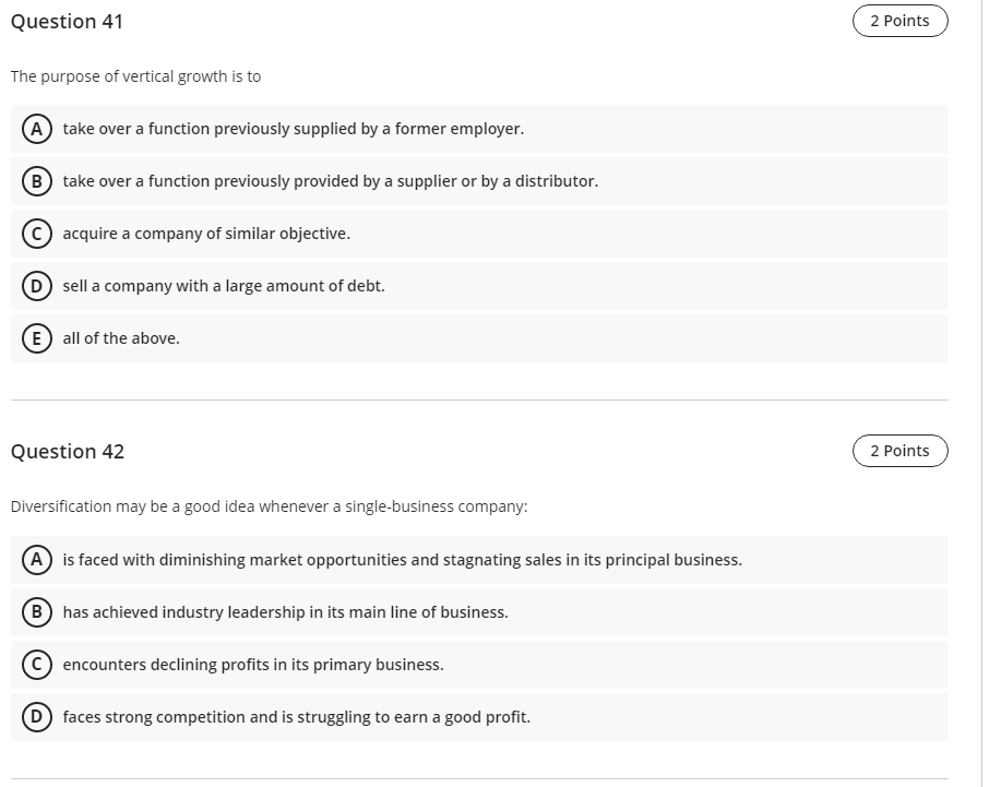 Solved Question 41 The purpose of vertical growth is to take