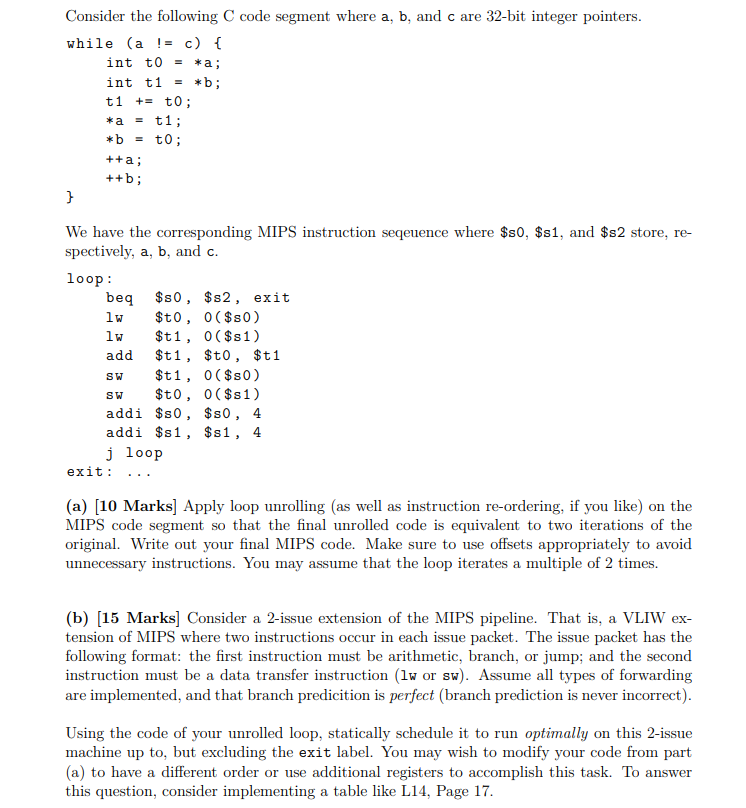 Solved Consider the following code segment where a, b, and c | Chegg.com