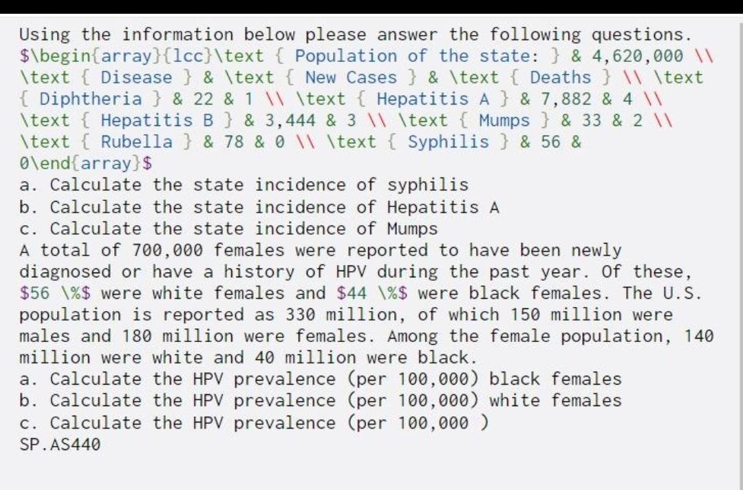 Solved Using The Information Below Please Answer The | Chegg.com