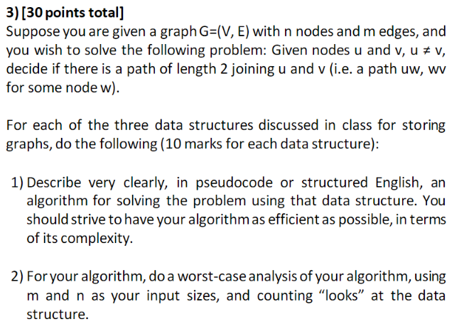 Solved 3) [30 Points Total] Suppose You Are Given A Graph | Chegg.com