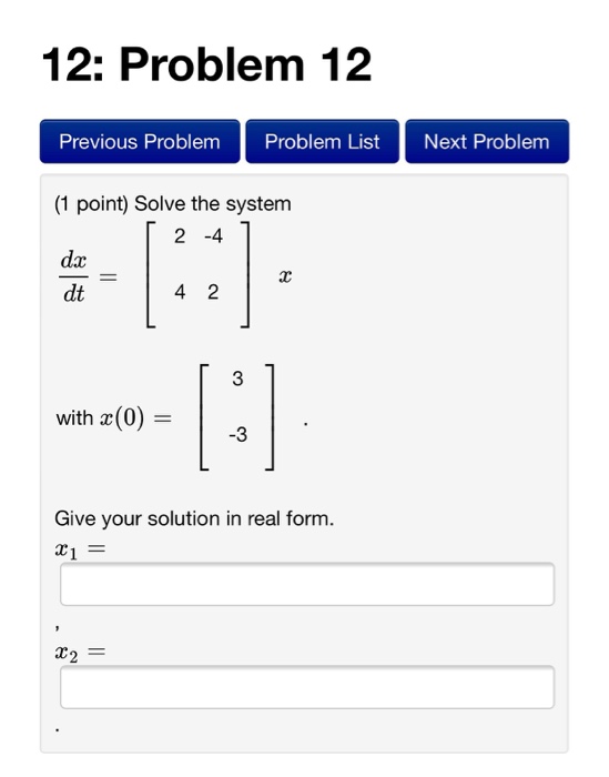 Solved 12: Problem 12 Previous Problem Problem List Next | Chegg.com
