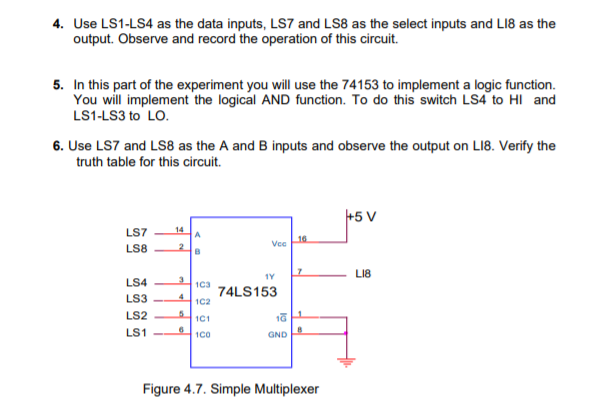 4. Use LS1-LS4 as the data inputs, LS7 and LS8 as the | Chegg.com