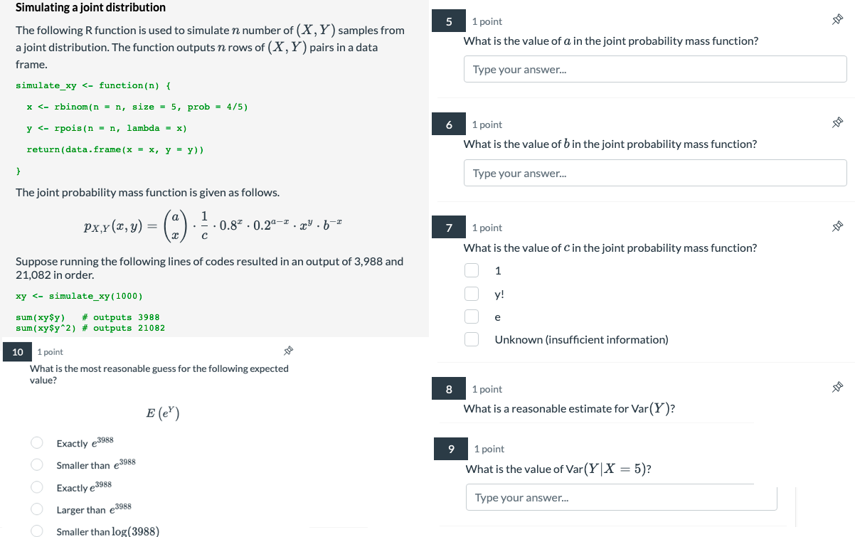 Solved Simulating a joint distribution The following R | Chegg.com