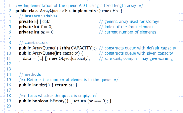 4 1 /** Implementation of the queue ADT using a | Chegg.com
