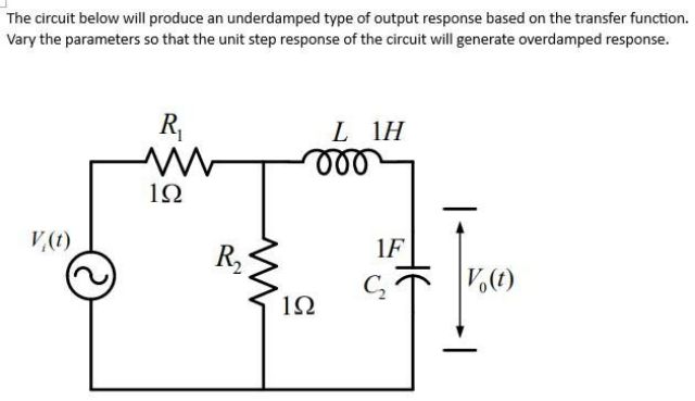 Solved The circuit below will produce an underdamped type of | Chegg.com