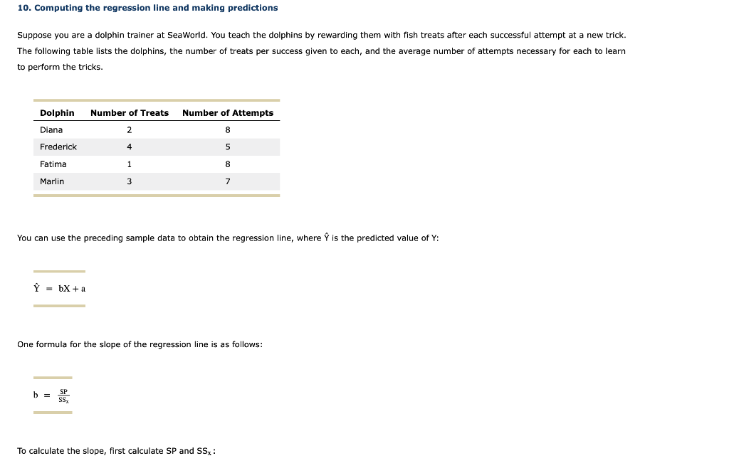 Solved 10 Computing The Regression Line And Making Chegg