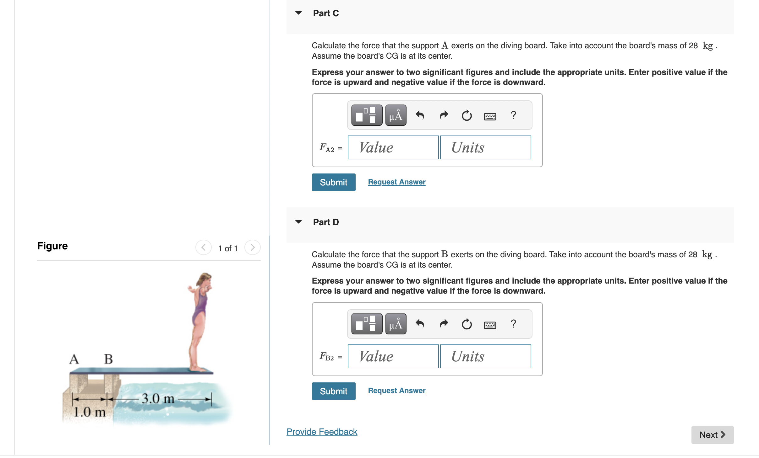 Solved Calculate The Forces That The Supports A And B Exert | Chegg.com