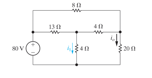 Solved 8Ω 13 Ω 4Ω i + 80 V iξ4 Ω 20 Ω | Chegg.com