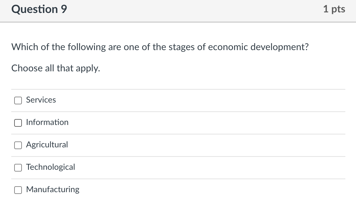 Solved Question 9 1 pts Which of the following are one of | Chegg.com