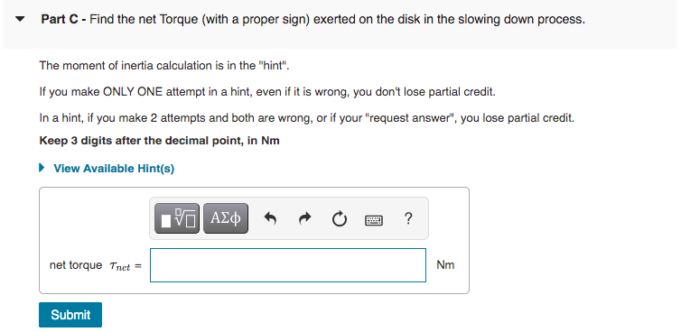 Solved 1 Review Part A - Find the angular acceleration with | Chegg.com