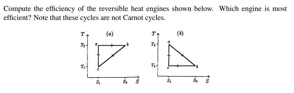 Solved Compute The Efficiency Of The Reversible Heat Engines | Chegg.com