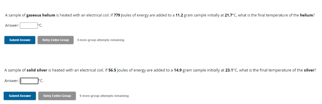 Solved Answer: 2C. 9 more group attempts remaining A sample | Chegg.com