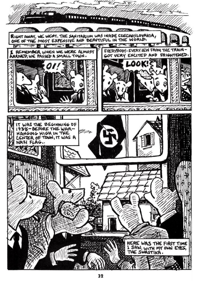 Maus, part 1, page 32 What symbols are used and what