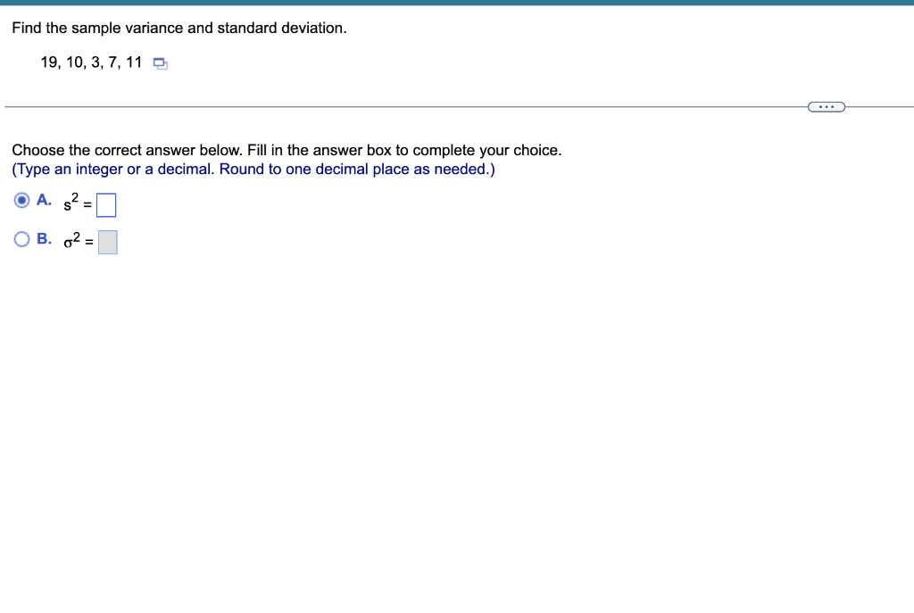 Solved Find the sample variance and standard deviation 19, | Chegg.com