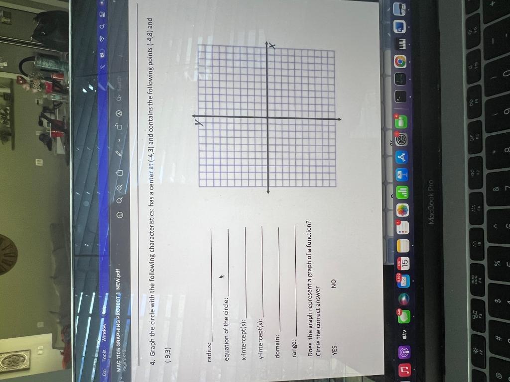 Solved 4. Graph the circle with the following | Chegg.com