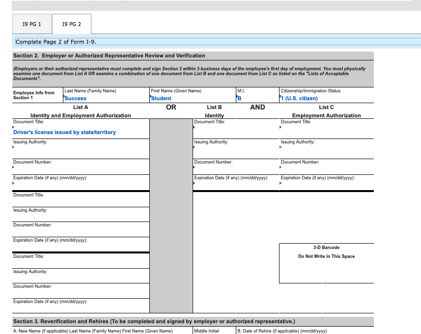 Employment Eligibility Verification Form Issuing Authority Mployme 7484