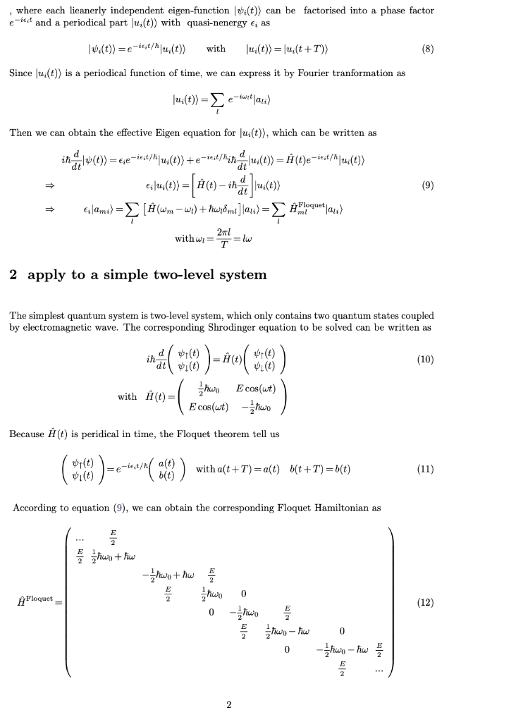 Solved two level system driven with periodical force BY XI | Chegg.com