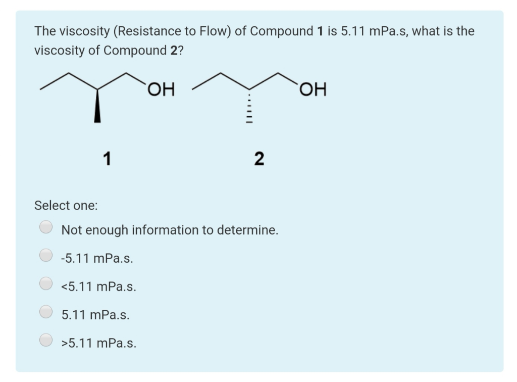 Solved The Viscosity Resistance To Flow Of Compound 1 Is Chegg Solved The Viscosity Resistance To Flow Of Compound 1 Is Chegg