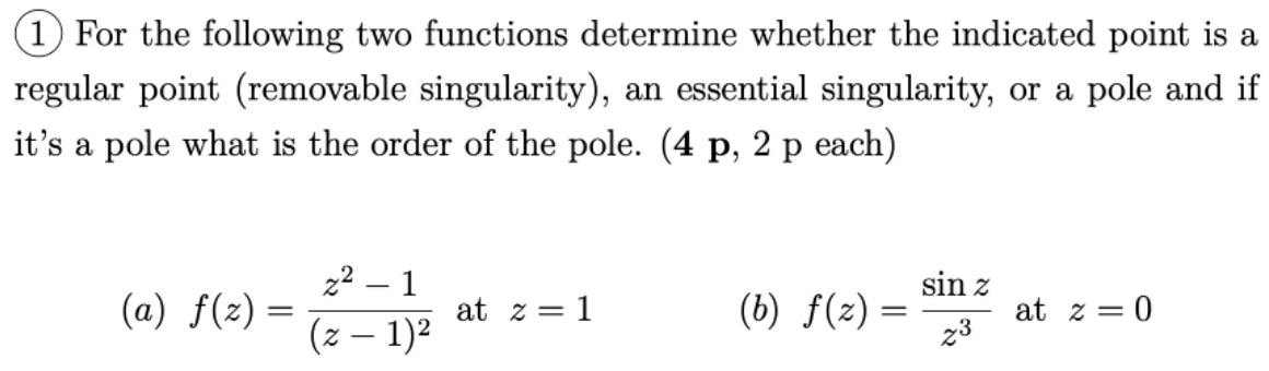 Solved 1) For the following two functions determine whether | Chegg.com