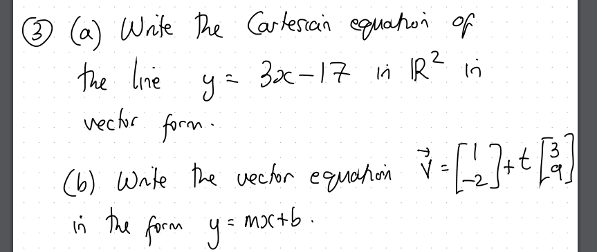 Solved ② (a) Write the Cartesian equation of the line 32-17 | Chegg.com